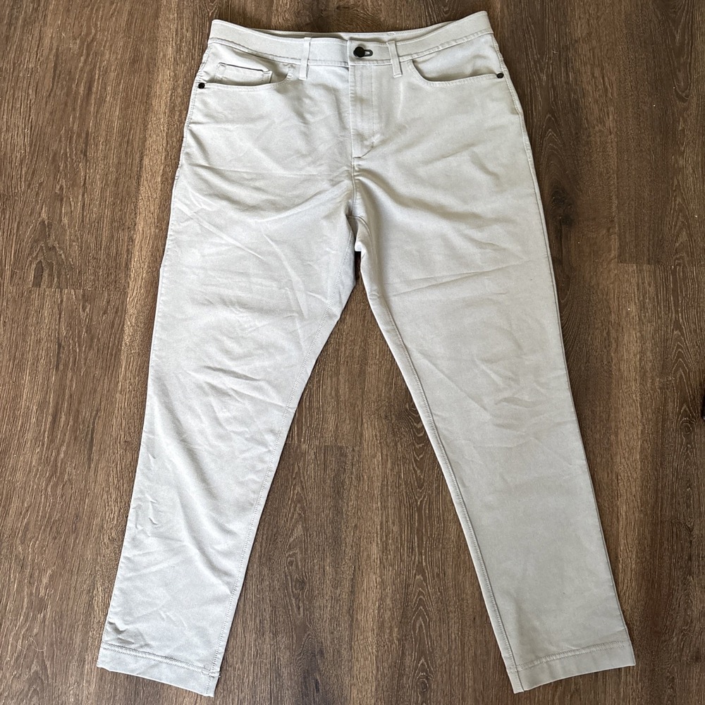 Public Rec Pants Men 34x30 Gray All Day Career 5 Pocket Stretch Performance EUC